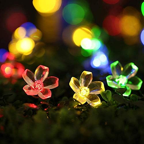 Uctek solarna žičana svjetla, 21FT 50 LED cvjetna žica Vilinska Vrtna svjetla, cvjetna dekoracija za vanjski, dom, travnjak, vjenčanje, popločani dio dvorišta, dekoracije za zabave i praznike