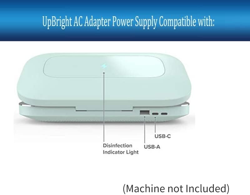UpBright 5V AC / DC Adapter kompatibilan sa PhoneSoap Pro PSPROv1C PSPROv1W PS500PRO-C UV Smartphone Sanitizer & Univerzalni punjač