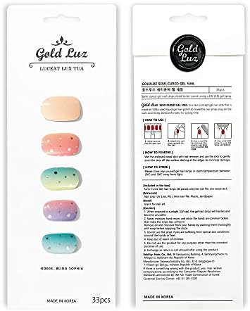Zlatne Luz Polusušene Gel trake za nokte , dugotrajne, jednostavne za nanošenje & ukloniti, radi sa bilo kojim UV lampama za nokte,