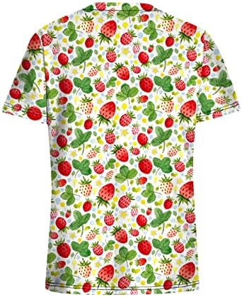 Shirt žene jesen ljeto kratki rukav V vrat grafički cvjetni kancelarijski piling uniforma bluza majica za djevojčice LL LL