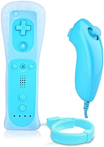 Lyyes daljinski upravljač za Wii, Wii Remote i Nunchuck kontrolere sa silikonskim futrolom i remenom za Wii i Wii u