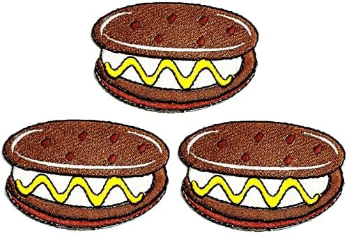 Kleenplus 3kom. Slatka brza hrana Yummy Burger Cartoon vezeni željeza na šiju na značku za farmerke jakne šeširi ruksaci košulje naljepnica