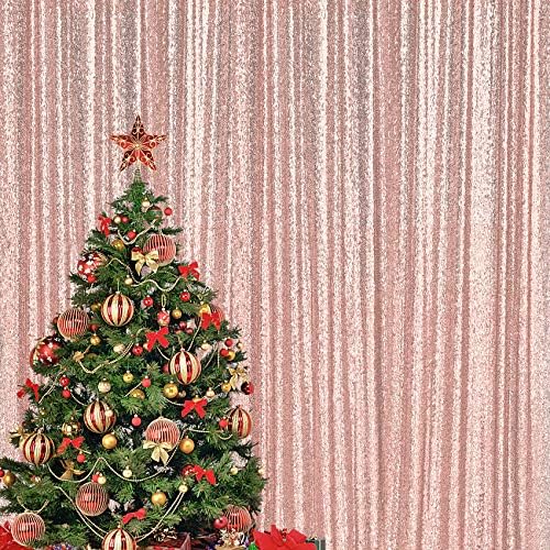10×10ft šljokice od ružičastog zlata pozadina za pozadinu, pozadina za fotografiju svjetlucave zavjese pozadina tkanine za dekor za svadbene zabave