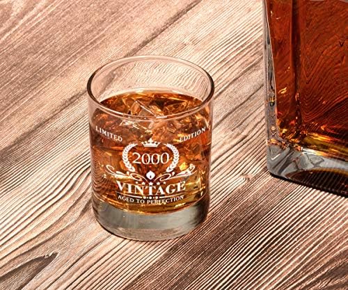 Triwol 2000 23. rođendanski pokloni za muškarce, Vintage Whisky Glass 23 rođendanski pokloni za njega, sina, muža, brata, smiješni