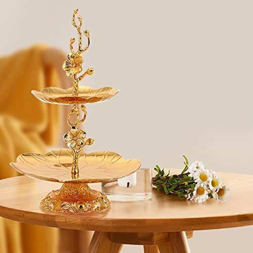N / A 2-slojni Zlatni Cupcake Stand Kip ladica za kolačiće stalak za posluživanje za Božić