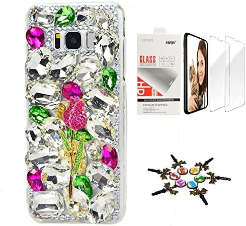 STENES Sparkle Case kompatibilan sa Samsung Galaxy A42 5G Case-moderan-3D Handmade Bling Rose dizajn poklopac Slučaj sa zaštitom ekrana