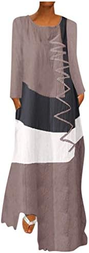 Fragarn odjeća za plažu za žene, Žene Plus Size Print dnevna Ležerna Vintage maksi haljina s V izrezom bez rukava