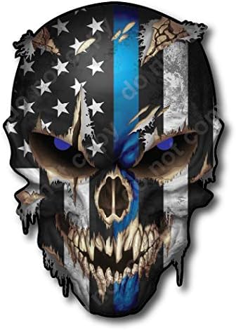 Tanka plava linija lubanja Američka zastava Policijski oficir Plavi živi materiji snajperski vinilni naljepnici za naljepnice za automobile Sniper Marine Army Mornarička mornarska vojna grafička grafika