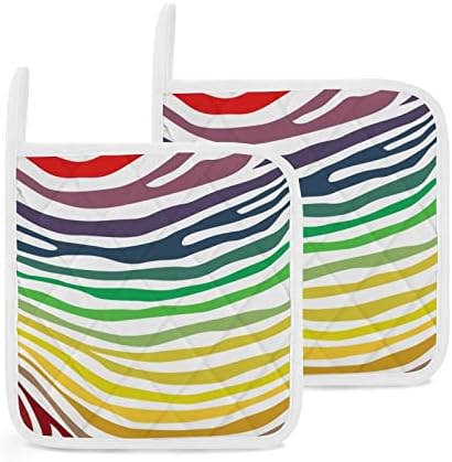 Zebra Color Print Holders 8x8 Vruće jastučiće otporne na toplinu Pomilice za zaštitu od radne površine za kuhanje kuhinje dvodijelni
