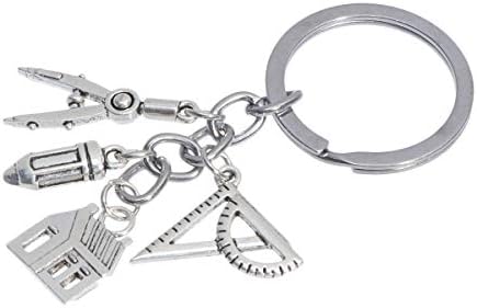 Amosfun Creative Architect Privjesci za ključeve Privjesci za ključeve držač za ključeve od cinkove legure poklon ukrasi za studentske torbe za ključeve za diplomirane potrepštine za zabave