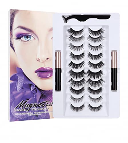 Kyomnetics Magnetic Eyelashes - trepavice za višekratnu upotrebu/prirodnog izgleda - 10 pari 3d Magnetic Liner - vodootporni/ magnetički