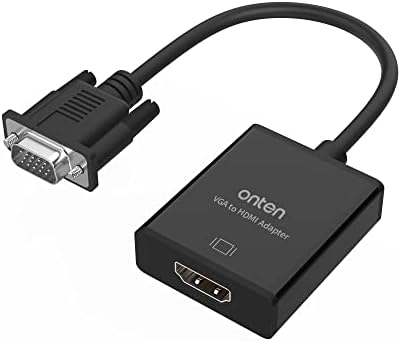 ONTEN VGA na HDMI Adapter, 1080p VGA na HDMI za računar, Desktop, Laptop, PC, Monitor, projektor, HDTV sa Audio kablom i USB kablom