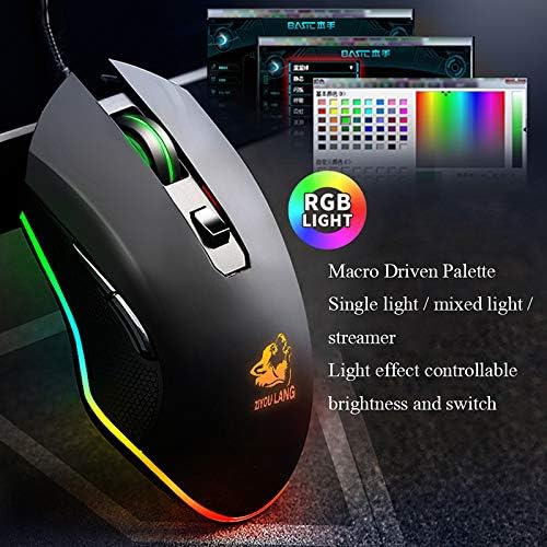 prasku računarski žičani gaming miš V1, laptop USB PC miš miš sa RGB bojama LED pozadinsko osvetljenje, 3200 DPI za Mac igre rade