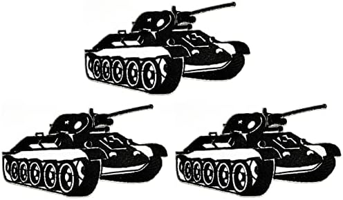 Kleenplus 3kom. Gun Tank Vezena Patch Naljepnica Od Tkanine Vojni Tenk Crtić Pegla Na Šivajte Suvenir Poklon Zakrpe Logo Obući Farmerke