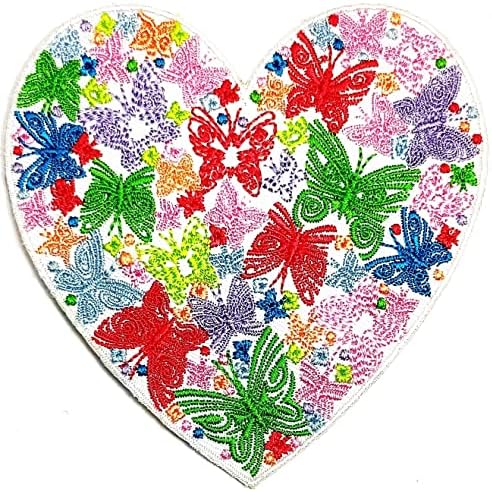 Kleenplus 2kom. Butterfly Heart Cartoon vezeno gvožđe na šiju na značku za farmerke jakne šeširi ruksaci majice naljepnica srce lijepe aplikacije & dekorativne zakrpe