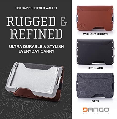 Dango D03 Dapper Bifold EDC novčanik-napravljen u SAD-u-vodootporan, tanak, minimalistički, Metal, RFID Blokiranje