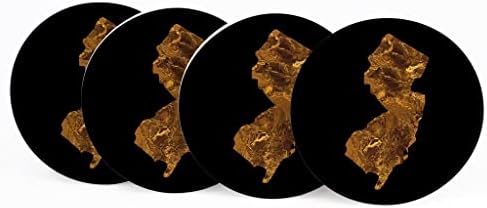 Moderan bakar New Jersey, Joyride Početna Décor 4 Keramički podmetači, 4-inčni krug Riječni podmetači, set od 4, neklizajućeg pluta, štiti površine, izražavaju svoj stil.