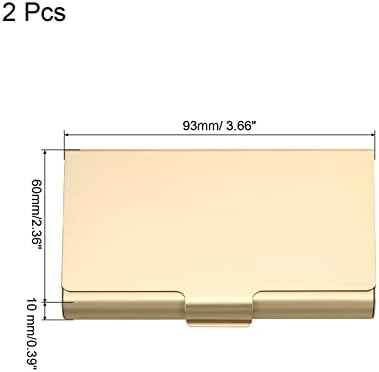 PATIKIL držač za vizit karte, 2 pakovanja aluminijumske metalne futrole za profesionalnu džepnu karticu za kreditnu karticu sa imenom, zlato