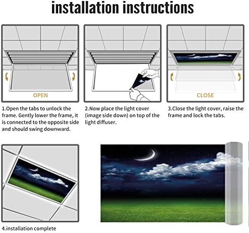 Prekrivači za fluorescentno svjetlo za kancelariju u učionici-noćni uzorak-poklopci za fluorescentno svjetlo za kancelariju u učionici-2ft