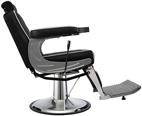 ZHUHW ležeća berberska stolica Hidraulična salonska stolica sa dijamantskim uzorkom-Crna+Srebrna