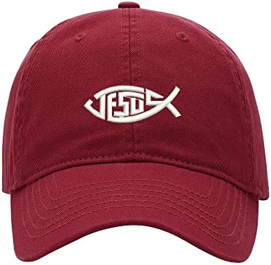 L8502-lxyb Baseball Cap Muškarci Isus Christian Fish vezeni pamučni pamučni tata hat bejzbol kape