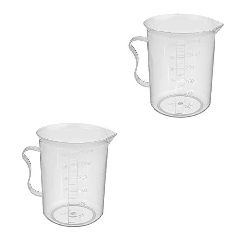 Bettomshin 4pcs 250ml šalice za miješanje smole, PP plastične merne čaše visokog oblika sa ručkom, tekućine mjerne čaše Višenamjenske