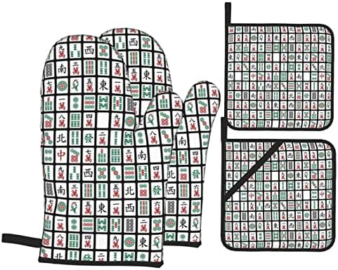 Smiješne mahjong hipsterne toplinske toplotne kaznene pećnice i setovi držača