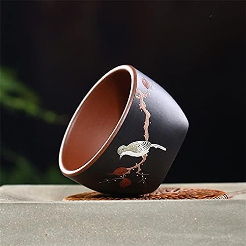 Dodouna sirove rude ljubičasta glina ručno oslikana glavna kupa Creative Creabled ptice cvjetovi čaj čaja kineski ručno rađeni čaj za piće