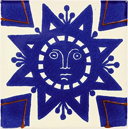 Kutija od 90-4 u x 4 u geometrijskom suncu-Talavera meksičke keramičke pločice