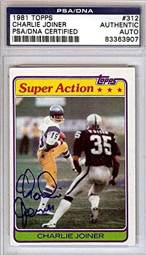 Charlie Joiner Autographing 1981 (TOPPS TOPPS 312 San Diego Chargers PSA / DNK 83363907 - NFL autogramirane nogometne karte