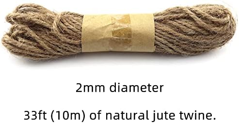 Heehee 20 paketa 2,83 inča Veliki drveni kropljeni isječak jaka opruga izdržljiva prirodna drva Tekstura teška odjeća sa 33 nogu JUTE TWINE za obrtni veš Viseći