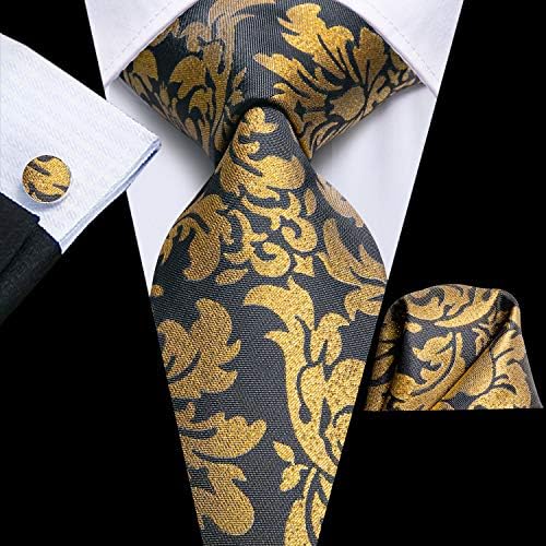 Dubulle Muška jednobojna kravata set tkanih običnih kravata Set za muškarce maramice manžete poslovno vjenčanje