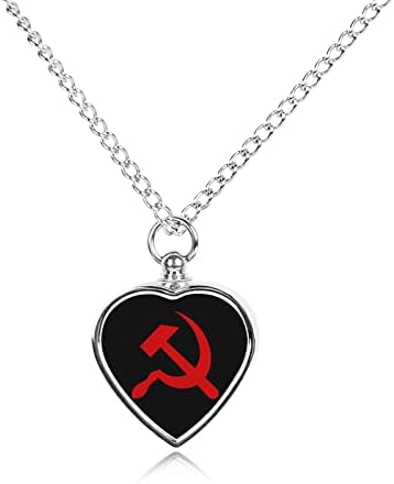 SSSR Hammer Logo pet urna ogrlica kremiranje srce privjesak spomen uspomena nakit za pse mačke pepeo žene