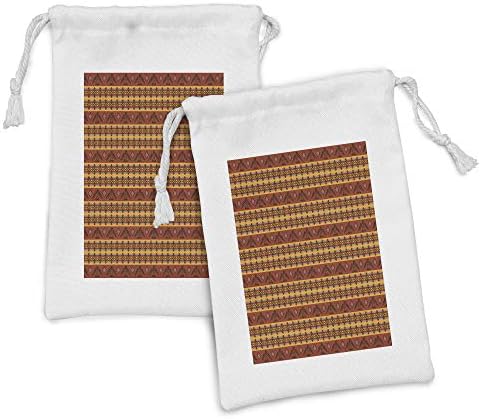 AMBESONNE Plepna Tkanina TOUCH set od 2, autohtonog plemenskog stila orlova tradicionalnih elemenata, male torbe za izvlačenje za