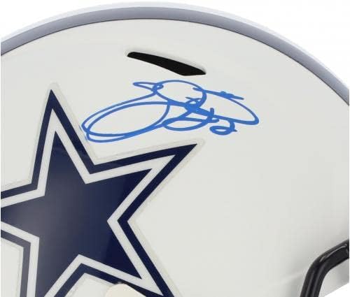 Emmitt Smith Dallas Cowboys Autographed Riddell Flat White Alternativna brzina replika kaciga-autogram NFL kacige