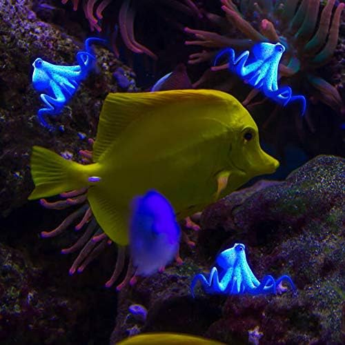 Rozkitch 3pcs silikonski umjetni akvarij plutajući hobotni ukras, šareni životni užareni rezervoar za ribu podvodni lažni klonoverski ukras sa usisnim čašicom, krajolik simulacija životinjski dekor