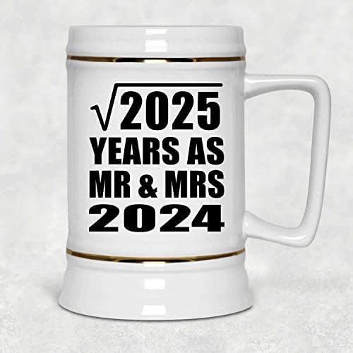 Dizajnirati 45. godišnjica kvadratnog korijena od 2025 godina kao g. I MRS 2024, 22oz pivo Stein keramičke tankerke sa ručicom za