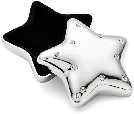 Ugravirana srebrna nakitana maketa-želja kutija za zvezdu, personalizirana kutija za čuvanje za djevojčice / dječake na 1. pričest, krštenje - savršen poklon za zvijezdu u vašem životu