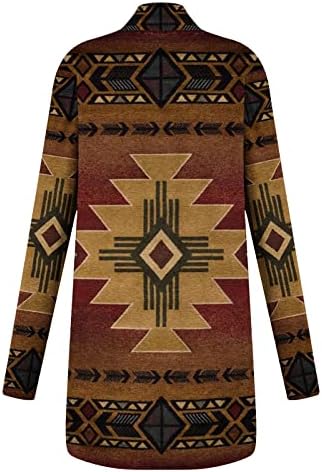 Žene Srednji duljinski kaputi Zapadni etnički print Top Cardigan Casual Top kaput retro casual aztec Ispis majica s dugim rukavima