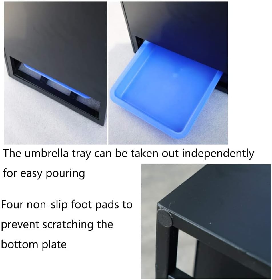 Držač kišobrana Xhalery, držač kišobrana, kišobran štand kišobransko stalak Plavo obojeno kovano željezo, 3 kuke mogu pohraniti duge