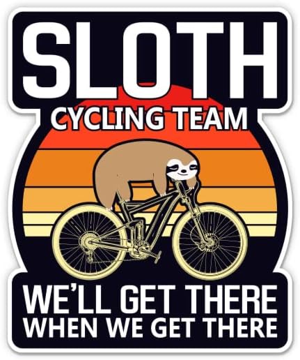 Sloth Biciklistički tim naljepnica - 3 Naljepnica za prijenosna računala - vodootporni vinil za automobil, telefon, boca vode - smiješni