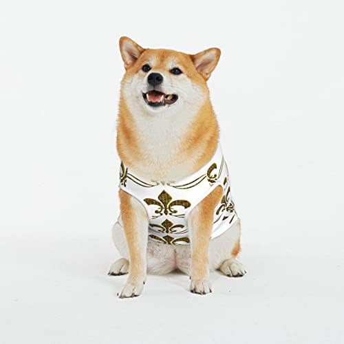 Pamučne majice za kućne ljubimce Fleur-de-Lis-Vintage-Zlatni štenad kostimi Dog mačke pidžame Mekani psici Pet za kućne ljubimce XX-velike