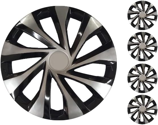 Coprit set poklopca od 4 kotača 15 inčni srebrni-crni Hubcap Snap-on odgovara Honda Civic