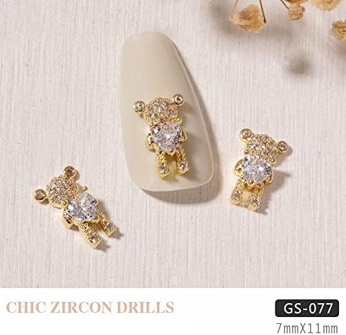 BYBYCD Cirkon Nail Art dekoracije modni biser DIY manikir Pribor luk ukrasi Rhinestones privjesci lanac žene korejski stil 3D nakit za nokte