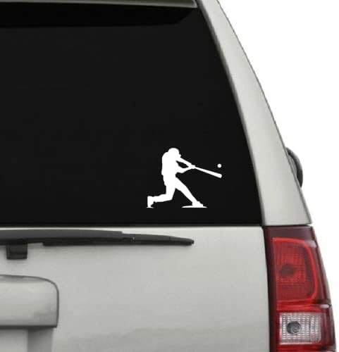 Baseball Igrač naljepnica za vinilnu naljepnicu za automobile kamioni Windows odbojnici Zidovi prijenosna računala - 5 inča po najvećoj tački - bijela bez pozadine - KCD3405