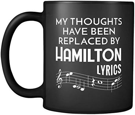 Moje misli su zamijenili Hamilton Lyrics Funny Poklon za Hamilton Fans 11oz šalica za kavu