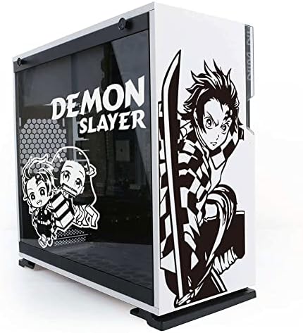 Demon Slayer Anime naljepnice za kutiju za PC, crtani dekor naljepnica za ATX računarsku kožu, vodootporni vinil grafiti naljepnica, jednostavan uklonjiv