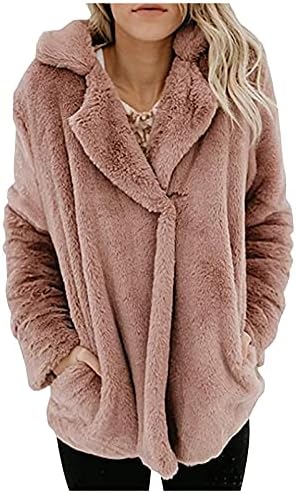 Minge Business Winter Lijepi puni rukav kaputi za žene Super Soft Solid gumb Kaputi Fuzzy Fit rever jakna žena