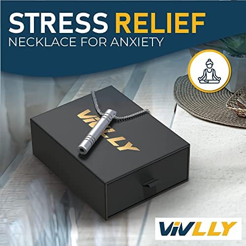 Vivlly Estrg olakšajte ogrlicu za disanje za anksioznost, stres i opuštanje. Privjesak podržava vježbe meditacije i pažljivosti, meka
