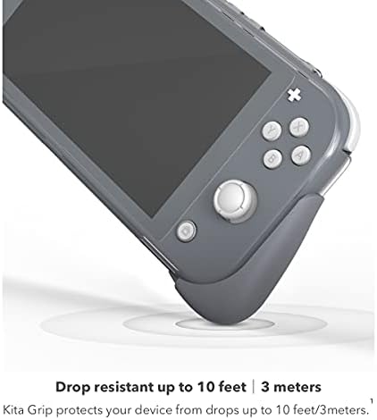 Zagg Gear4 Kita Grip 360 Slim Case i zaštitni ekran za Nintendo prekidač - Clear Zaštitna futrola, sive hvataljke, Kickstand, Kompatibilan sa priključkom, Zaštita od D3O-a za zaštitu od stakla + zaštitni zaštitnik